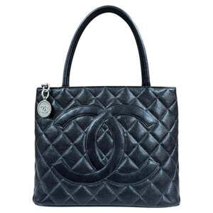 Chanel Medallion Tote Quilted Caviar #255566C21B